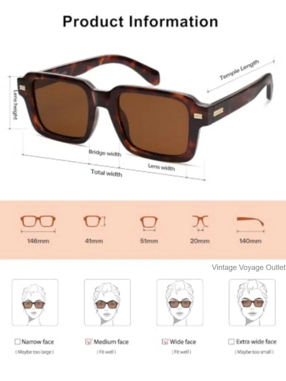 Large Chunky Retro Square Polarized Sunglasses for Women Men UV400